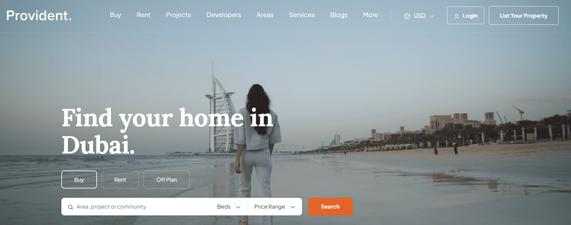 Provident Estate property management Dubai homepage